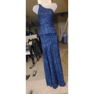 Women One Shoulder Evening Prom Dress Slim Long Ball Gown Dress